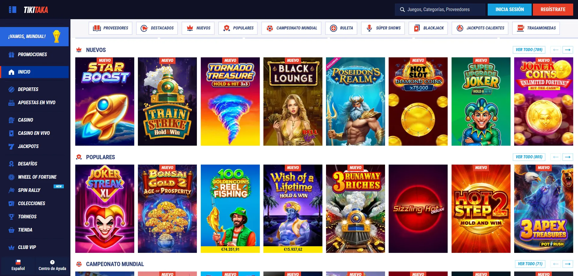 TikiTaka Casino account